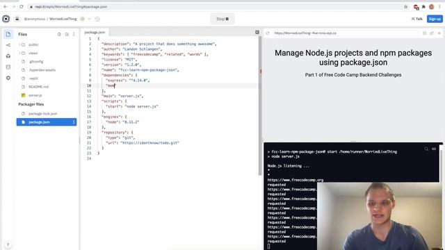 Managing Packages with Npm | FreeCodeCamp смотреть онлайн