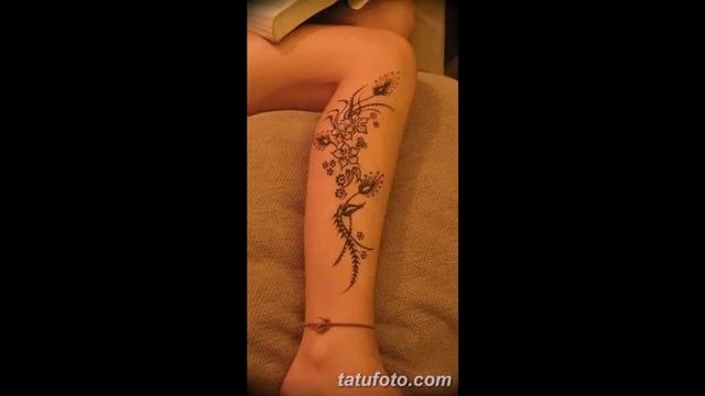 Мехенди на икре ноги - оригинальные готовые рисунки на теле - фото смотреть онлайн