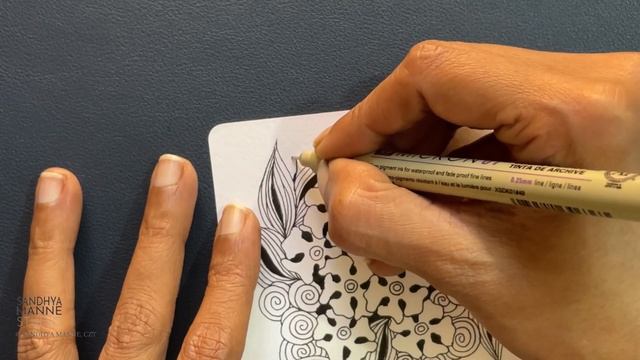 Zentangle® Mini Project with Tangle ESHER beginners tutorial смотреть онлайн