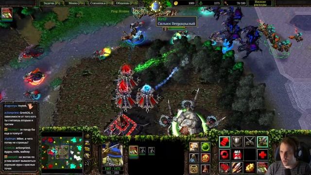 WarCraft 3 4vs4 с Майкером , Voodoosh , C_a_k_e , Sunui