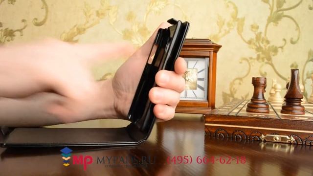 Фирменный оригинальный вертикальный откидной чехол-флип для Meizu MX3 черный кожаный смотреть онлайн