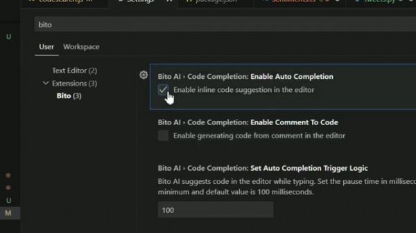 How to Enable/Disable Bito AI Code Completions | Bito AI