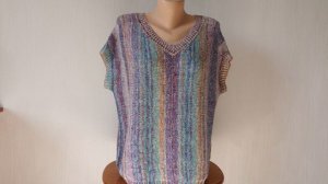 Обзор пряжи "Mosaico" от Lana Grossa и футболки спицами поперёк