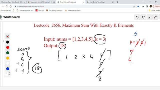 Leetcode 2656 Maximum Sum With Exactly K Elements смотреть онлайн