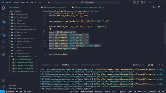 146. Curso Python || GUI || Componentes Canvas, Menu y Listbox смотреть онлайн