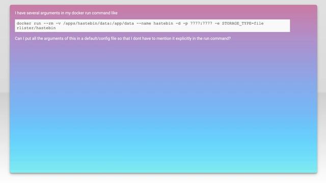Executing docker run command from config file смотреть онлайн