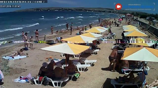 Пляж в Щёлкино, 22.07.2016 - time-lapse с камеры 5 смотреть онлайн