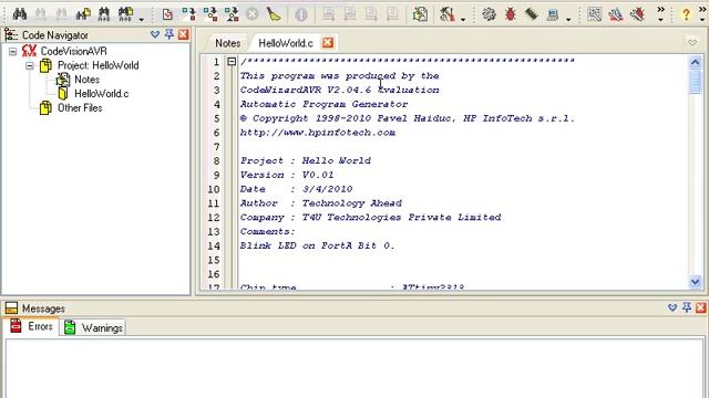 Writing C Code for AVR Microcontrollers Using CodeVisionAVR - Hello World! Blinking LED - Part2 смотреть онлайн