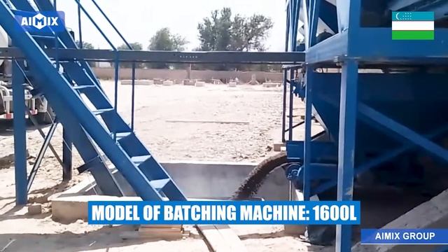 Aimix Стационый бетонный завод AJ50 работает в Узбекистане смотреть онлайн