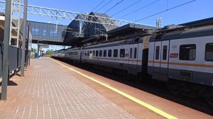 Новая платформа Новодачная прибытие электропоезда ЭП2д и отправление в сторону станции Долгопрудная