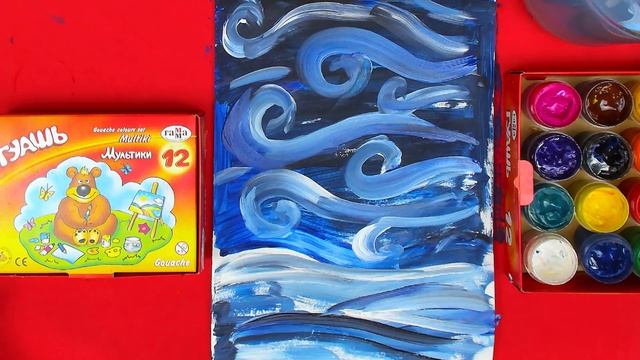 Зимняя вьюга - рисуем красками гуашь смотреть онлайн