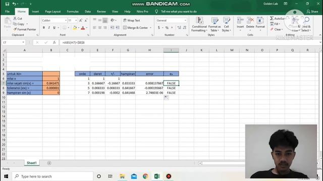 Membuat nilai hampiran sin(x) pada deret Maclaurin dengan galat toleransi 0,00001 Menggunakan Excel смотреть онлайн