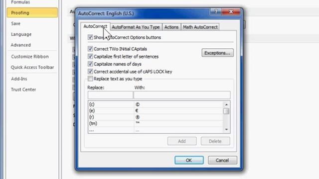 Correct Spelling and Typing Errors while Typing - Excel 2010 смотреть онлайн