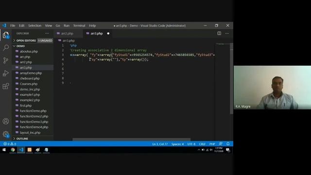 Associative array in php | 2d associative array in php | php course in hindi смотреть онлайн