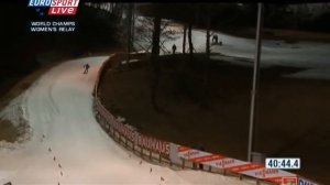 БИАТЛОН. ЧМ 2009. Пхёнчхан (Корея). Женщины. Эстафета 4 х 6 км. (Eurosport). 21.02.2009. 720p.