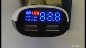 USB зарядка в прикуриватель с вольтметром и индикатором состояния аккумулятора | #Обзор