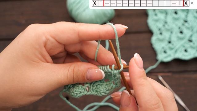 Узор «Ажурный лист» спицами ? «Lace leaf» knitting pattern смотреть онлайн