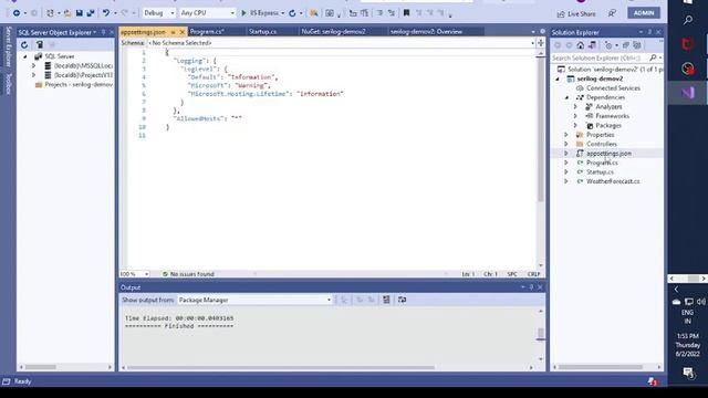 Configure Serilog in ASP.Net Core Web API смотреть онлайн