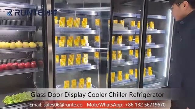 Chiller Refrigerator Equipment Glass Door Cooler Supermarket Display Showcase смотреть онлайн