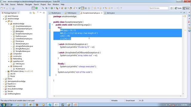 Exception handling in java with quick short example смотреть онлайн