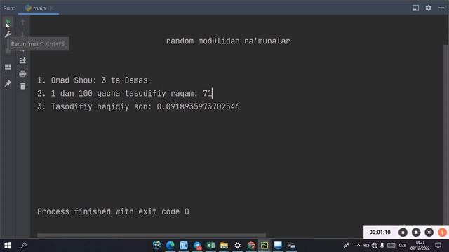 Python random kutubxonasi | kirish смотреть онлайн