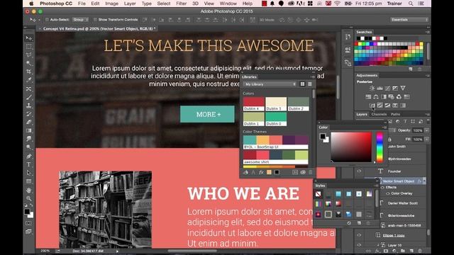 Photoshop CC 2015 Web Design Tutorial | Getting Your Photoshop Ul Design 5/48 | Adobe Photoshop смотреть онлайн