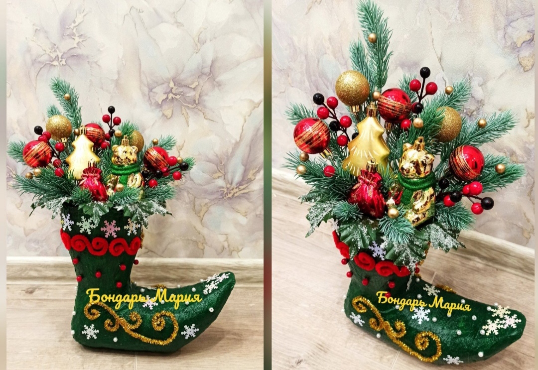 Новогодние поделки, новогодний сапог, своими руками, на новый год, бесплатные мастер классы смотреть онлайн
