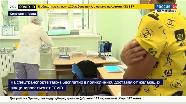 С заботой о пенсионерах^ пожилых амурчан к врачам доставляют мобильные бригады смотреть онлайн