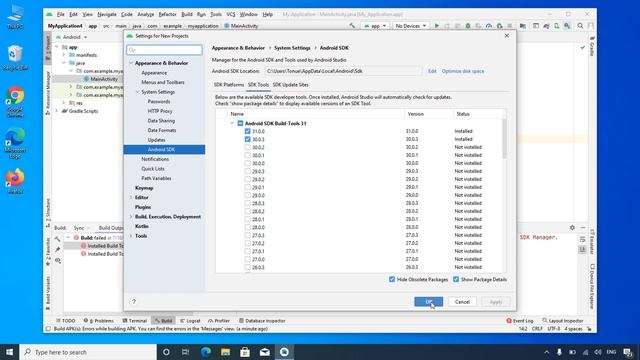 How to fix installed build tools revision 31 is corrupted in android studio смотреть онлайн
