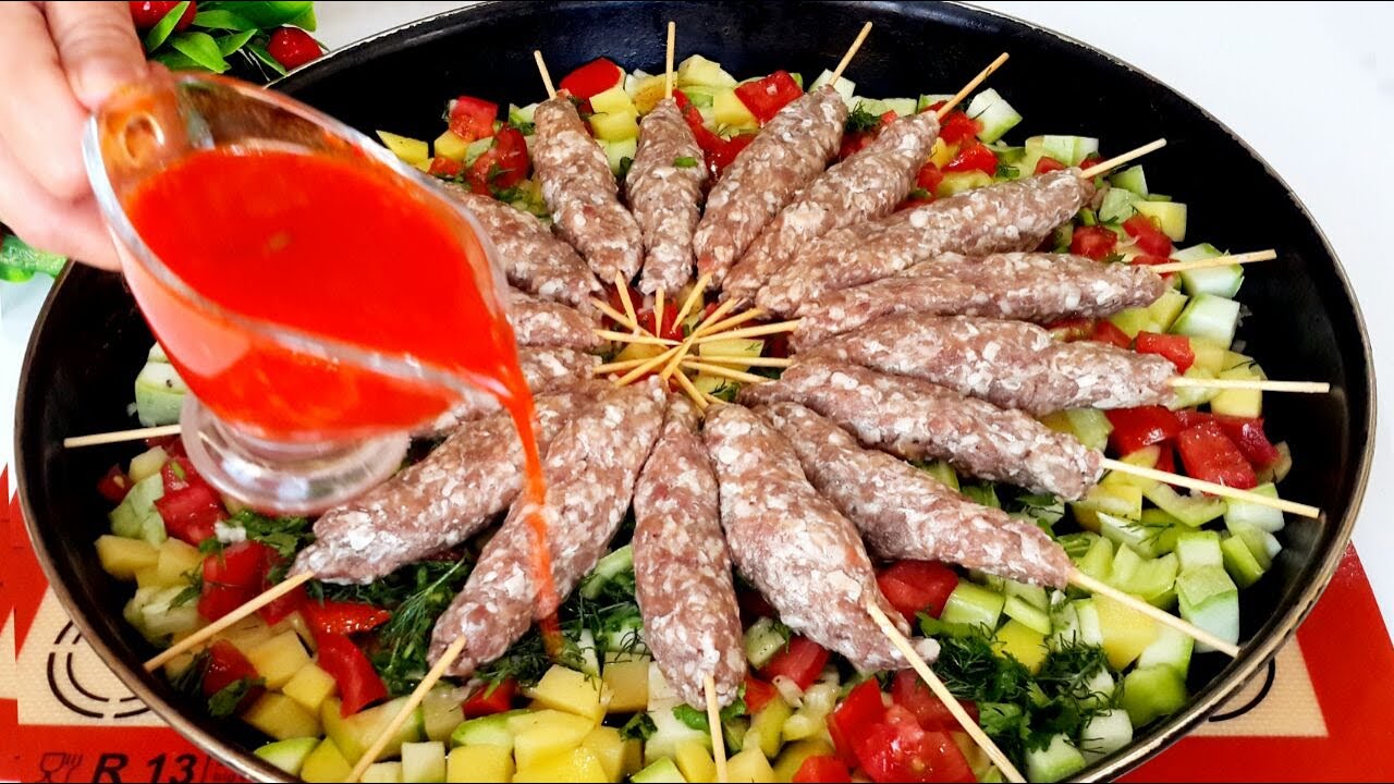 Потрясающий Ужин или Обед_ Шашлык в Духовке с Овощами_ Жуда Маззали Таом Тайерлаш..mp4 смотреть онлайн