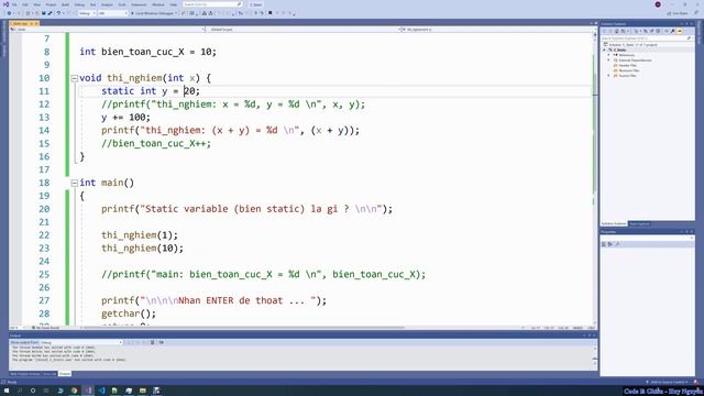 353 - C - Static Variable - Biến tĩnh - Ý nghĩa và cách xài смотреть онлайн