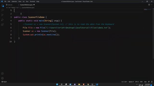 Scanner Class in Java to Read Data from Text File | Java Tutorial For Beginners | java.util смотреть онлайн