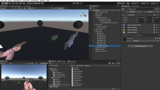 КАК СДЕЛАТЬ ОРУЖИЕ В UNITY3D! #10 смотреть онлайн