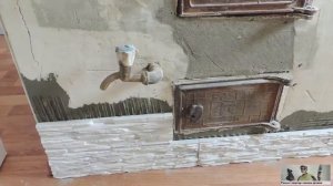 Облицовка печи - обкладываю печку гипсовым камнем