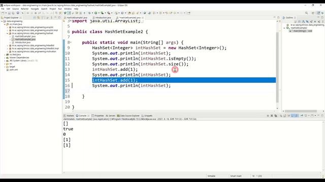 데이터 분석 7강 - HashSet - isEmpty, size, add, contains, remove смотреть онлайн