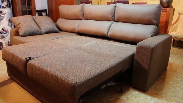 Sofá cama con chaise longue. Muebles Dimestre смотреть онлайн