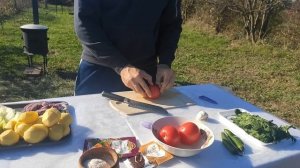 Настоящая шурпа в казане на костре