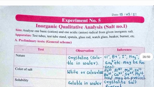 Std-11th Chemistry All Experiment Answer#Practical Notebook All Answer#Maharashtra State Board