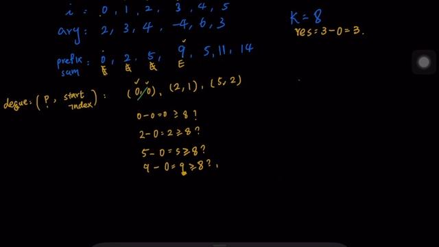 [LeetCode] Shortest Subarray with Sum at Least K | deque | python смотреть онлайн