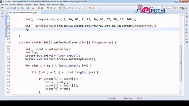 05 How to find top two numbers from an integer array смотреть онлайн