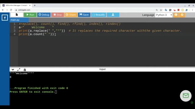 Python: String Methods- replace() count() find() index() смотреть онлайн