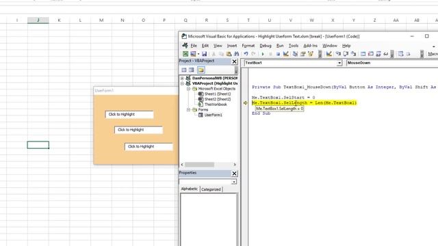 Highlight Userform Textbox in Excel VBA, Highlight All Text On Mouse Click, Button or Userform Open смотреть онлайн
