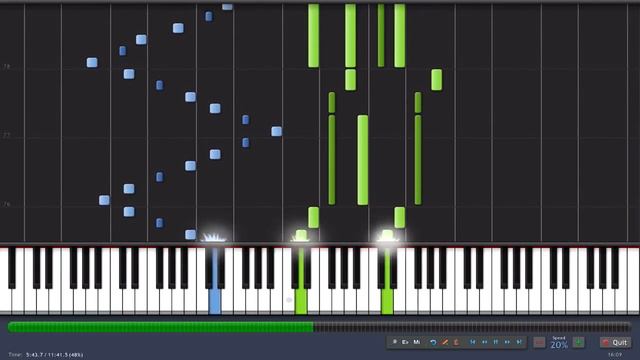 Skyrim Main theme Piano Tutorial [20% speed] (Synthesia) смотреть онлайн