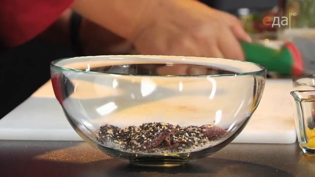 Теплый салат из куриной печени с апельсинами смотреть онлайн