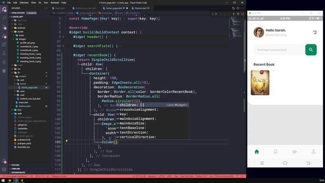 E-Book App - Flutter UI | 8. Home Page - Recent Book [Part 1] смотреть онлайн