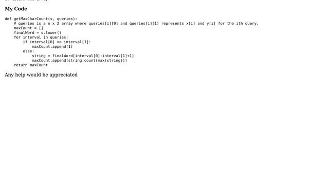 Code Review: Maximal Char Requests in a String смотреть онлайн
