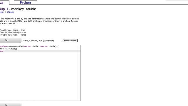 Java: CodingBat– Warmup-1– monkeyTrouble смотреть онлайн