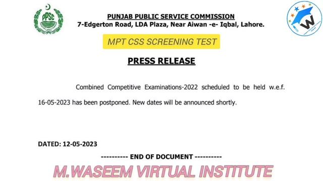 Postponed Css Special Exam MPT Test 2023 Expected Date announced by fpsc ppsc most repeated mcqs no смотреть онлайн