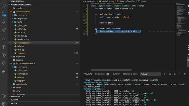JWT Logout View with Refresh Token BlackList. Django Rest Framework Project Tutorial [24] смотреть онлайн