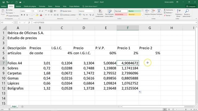 Excel Aplicar, incrementar y descontar смотреть онлайн